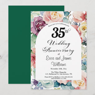 35. Hochzeitstag Elegantes Drehbuch Einladung