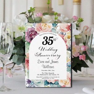 35. Hochzeitstag Elegantes Drehbuch Einladung