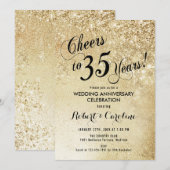 35. Hochzeitstag Gold Einladung (Vorne/Hinten)
