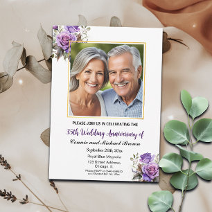 35. Hochzeitstag Gold Frame Lila Rose Einladung