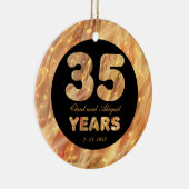 35. Hochzeitstag Gold Party Lights Keramikornament (Rechts)