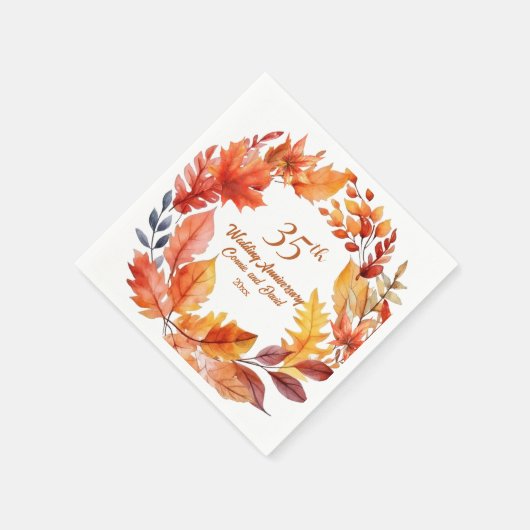 35. Hochzeitstag Herbst Serviette (Ecke)