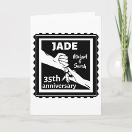 35. Hochzeitstag mit Händen Karte