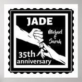 35. Hochzeitstag mit Händen Poster (Vorne)