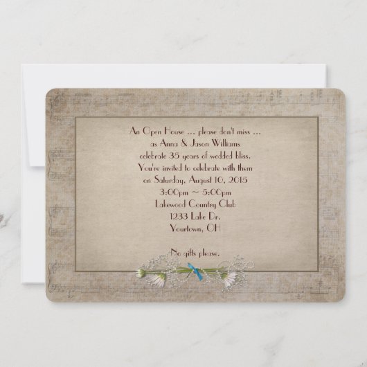 35. Hochzeitstag Open House Einladung (Rückseite)