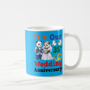 35. Hochzeitstag Panda-Paare Zusammen Kaffeetasse