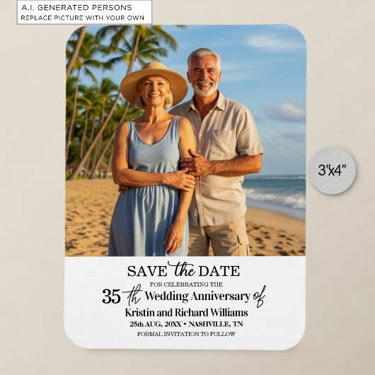 35. Hochzeitstag Save-the-Date-Foto Magnet