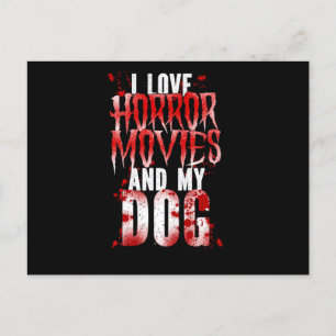 35.Horror Film I Liebe Horror Filme und mein Hund Einladungspostkarte
