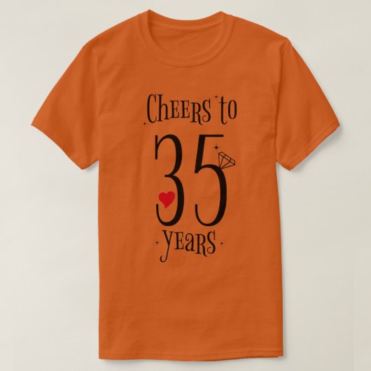 35 Jahre 35 Jahre Hochzeitstag T-Shirt (Design vorne)