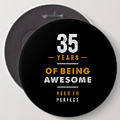 35 Jahre altes Geburtstagsgeschenk Button (Vorne & Hinten)