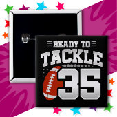 35 Jahre altes Tackle Football Party 35. Geburtsta Button