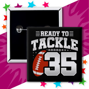 35 Jahre altes Tackle Football Party 35. Geburtsta Button