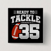 35 Jahre altes Tackle Football Party 35. Geburtsta Button (Vorderseite)