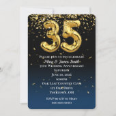 35 Jahre Gold Balloons & Confetti Einladung (Vorderseite)
