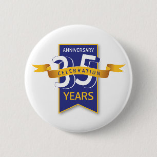 35-Jahre-Jubiläumsdesign Button