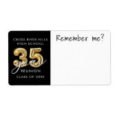 35 Jahre Klasse Wiedersehen Name Tag Erinnern (Vorne)