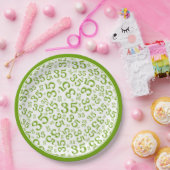 35 Jahre Random Zahlenmuster Grün/Weiß Pappteller (Party)