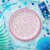 35 Jahre Random Zahlenmuster Pink/Weiß Pappteller (Party)