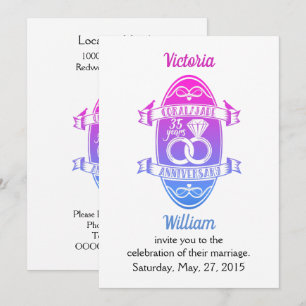 35 Jahre traditionelles Korallen-Jade 235. Jubiläu Einladung