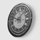 35 Jahre Vintager Silberschau Hochzeitstag Große Wanduhr (Winkel)