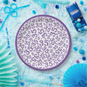 35 Jahre Zufallszahlenmuster Lila/weiß Pappteller (Party)