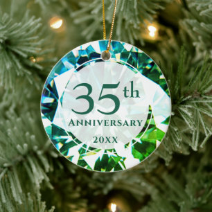 35. Jahrestag Emerald Foto Personalisiert Cerami Keramik Ornament