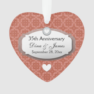 35-jähriges Hochzeitstag Koral Z22 Ornament