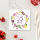 35. Jubiläum der Aquarelltulpen Serviette (Beispiel)