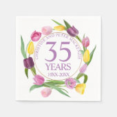 35. Jubiläum der Aquarelltulpen Serviette (Vorderseite)