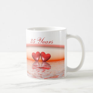 35. Jubiläum Korallenherzen Kaffeetasse