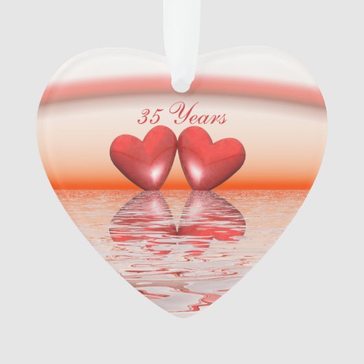 35. Jubiläum Korallenherzen Ornament (Vorderseite)