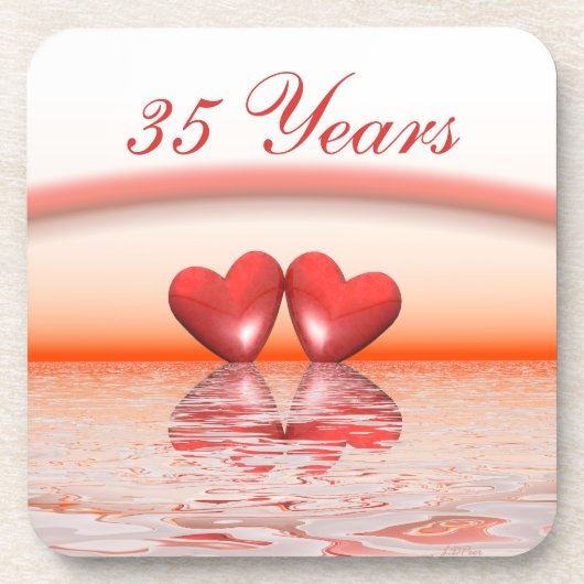 35. Jubiläum Korallenherzen Untersetzer (Vorderseite)