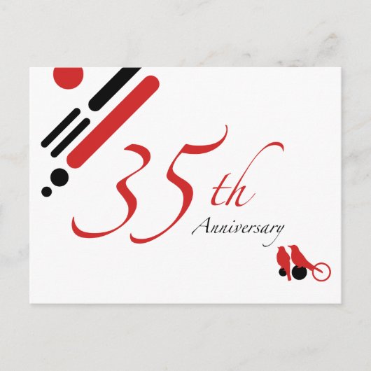 35. Jubiläum (Mod-Vögel) Postkarte (Vorderseite)