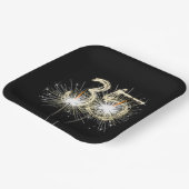 35. Jubiläum Party Sparklers auf Black Pappteller (Gewinkelt)