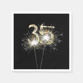 35. Jubiläum Party Sparklers auf Black Serviette