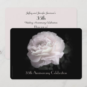 35. Jubiläums-Party-Einladung Blassrosa Rose Einladung