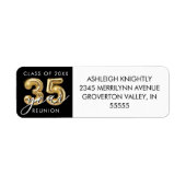 35. Klasse Wiedersehen Black Gold Ballon Zahlen (Vorne)