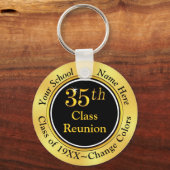 35. Klasse Wiedersehen Geschenke, Schwarz und Gold Schlüsselanhänger (Vorderseite)