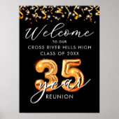 35. Klasse Wiedersehen Welcome Black Orange Balloo Poster (Vorne)