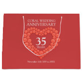 35. Korallenhochzeit Foto Herz Große Geschenktüte (Vorderseite)