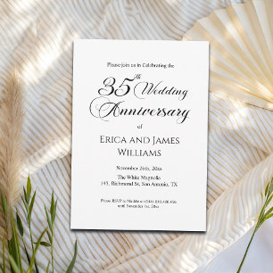 35. Korallenhochzeit Jahrestag Elegantes Skript Einladung