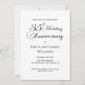 35. Korallenhochzeit Jahrestag Elegantes Skript Einladung (Vorderseite)