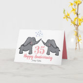 35. Korallenhochzeit niedliche Elefantenkarte Karte (Gelbe Blume)