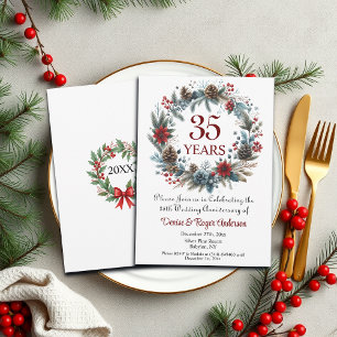 35. Korallenhochzeit Winter zum Jahrestag Einladung