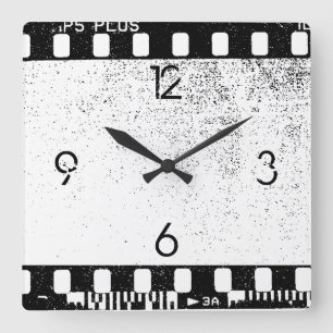 35 mm Film Quadratische Wanduhr