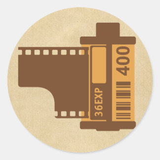 35 mm Filmanalogdesign Runder Aufkleber