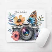 35 mm Kamera mit Blume und Schmetterling Mousepad (Mit Mouse)
