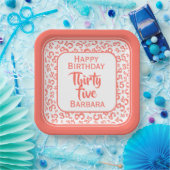 35. Party Random Number Pattern Coral/White Pappteller (Party)