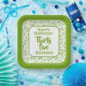 35. Party Random Number Pattern Grün/Weiß Pappteller (Party)