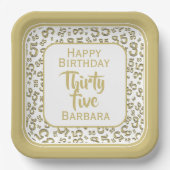 35. Party Random Number Pattern Schwarz/Weiß Pappteller (Vorderseite)